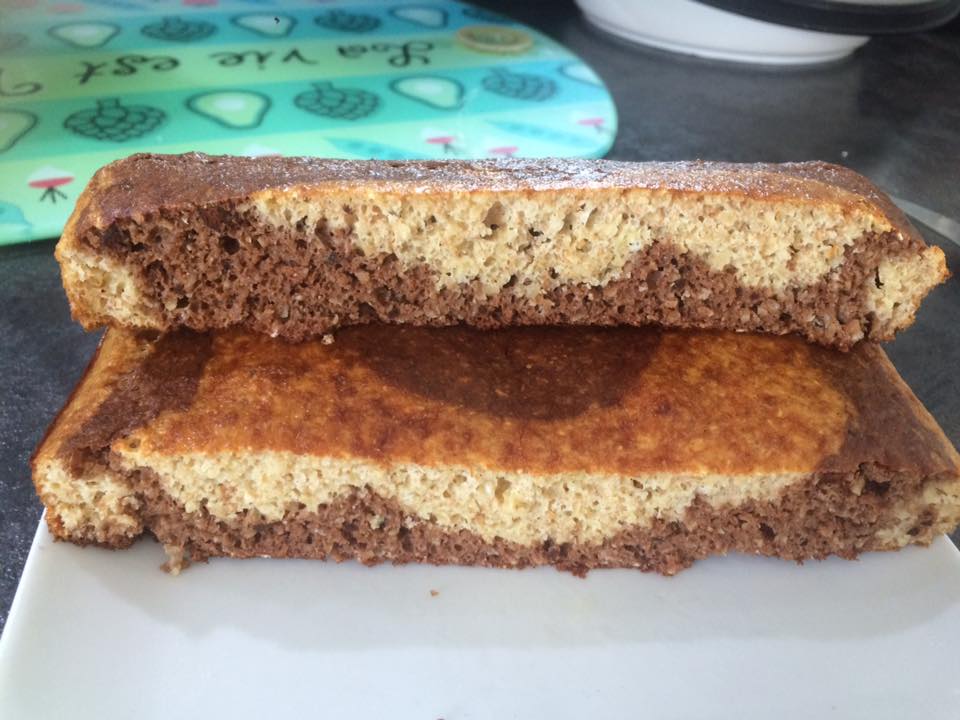 Gâteau marbré  sans oeufs en neige