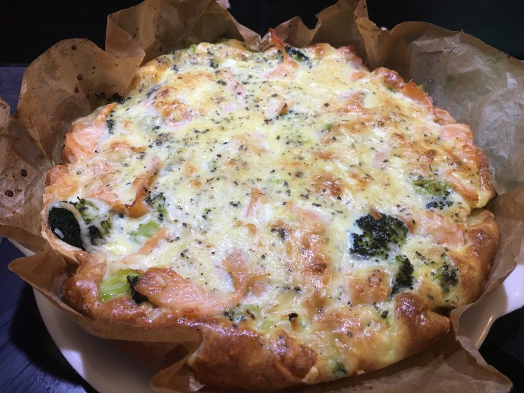 Quiche au brocolis et saumon fumé