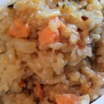 Risotto citronné au saumon et au crabe