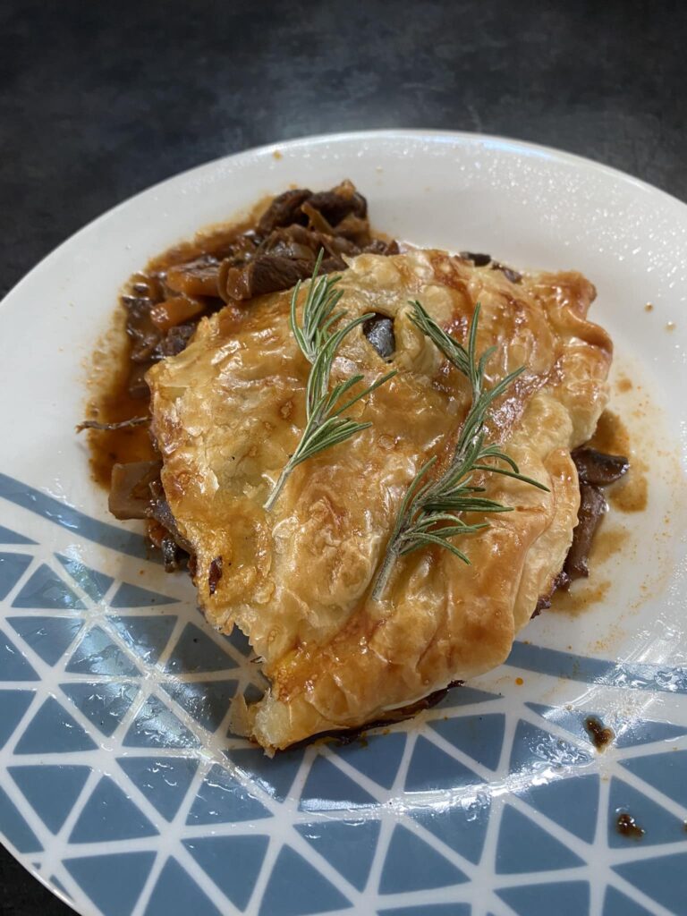 Tourte au boeuf et champignons