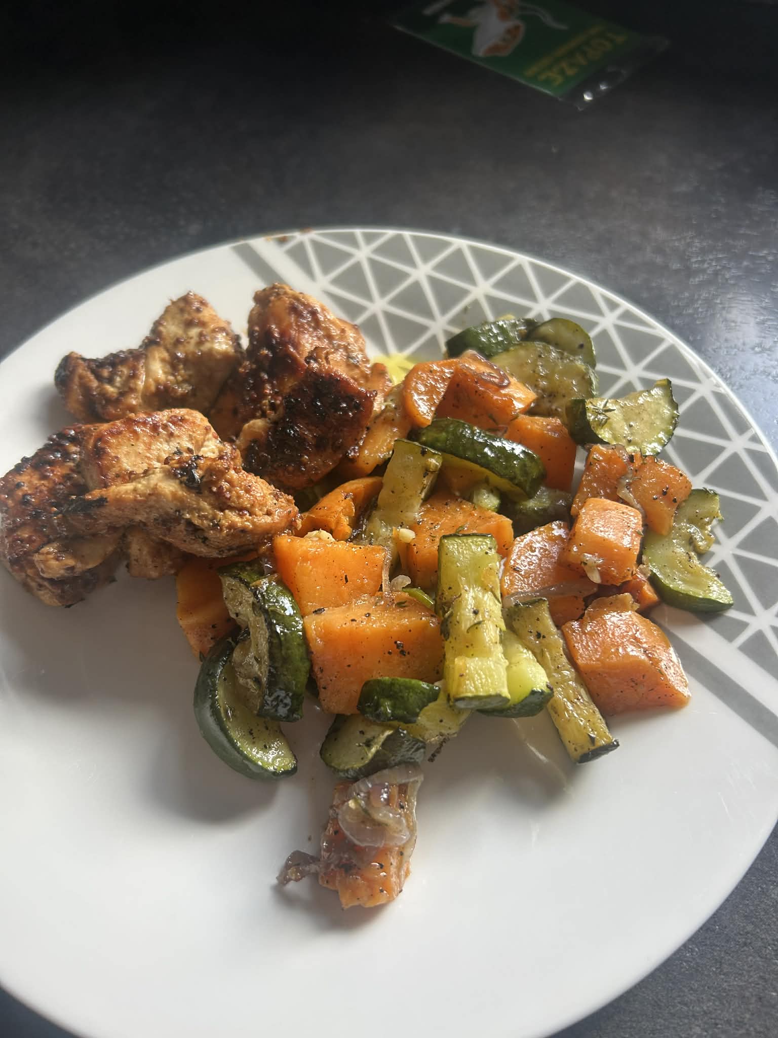 🍠🍗 POÊLÉE GOURMANDE PATATE DOUCE — COURGETTES — POULET MIEL & MOUTARDE